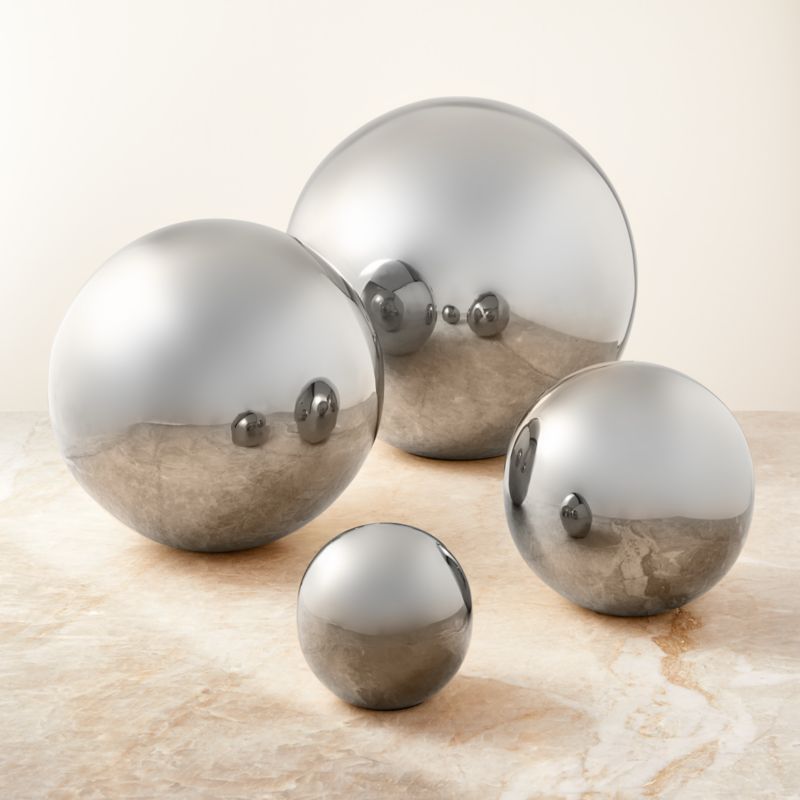 Nix Stainless Steel Decorative Orb 4.75" - image 1 of 8