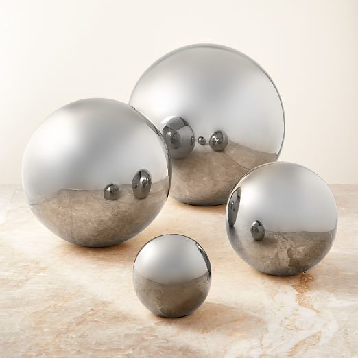 Nix Stainless Steel Decorative Orb 16"