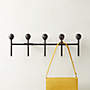 View Noa Black Floral Marble Wall Coat Rack - image 2 of 4