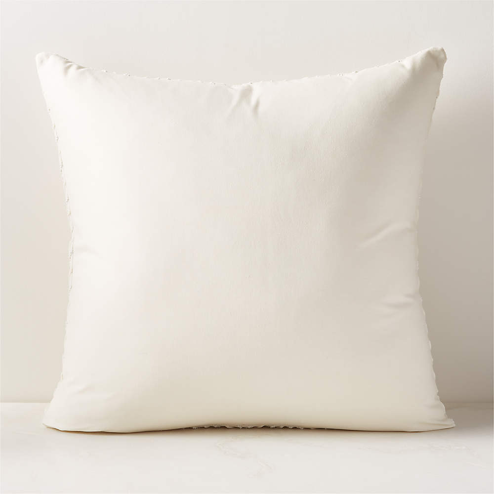 Noe Embroidered White Modern Throw Pillow with Down Alternative