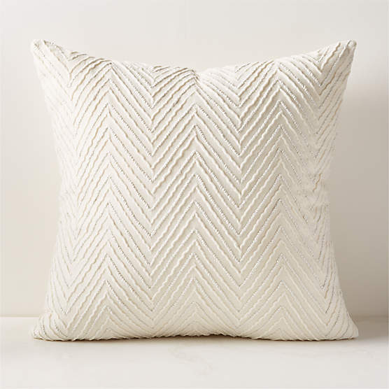 Doux White Velvet Modern Throw Pillow with FeatherDown Insert 23