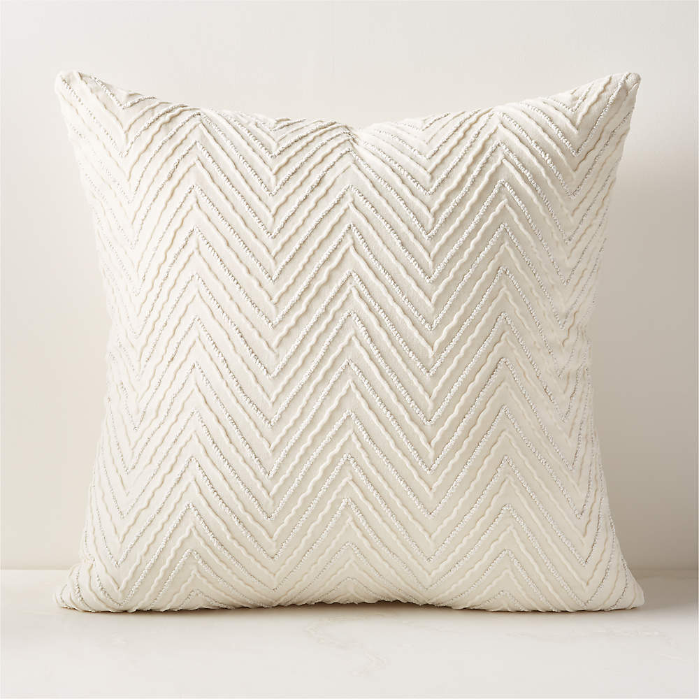 Match White Cowhide Modern Throw Pillow with Down-Alternative Insert 20