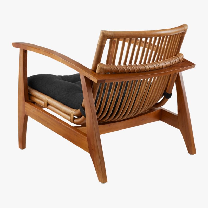 Noelie Rattan Lounge Chair with Black Cushion + Reviews | CB2