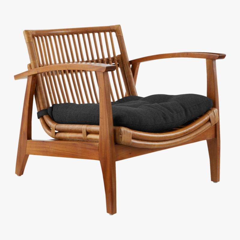 Noelie Rattan Lounge Chair with Black Cushion - image 7 of 14