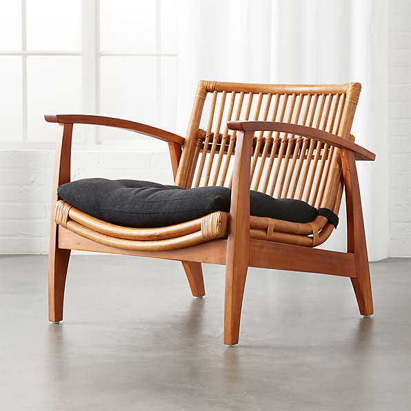 Black and discount tan rattan chair