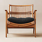 Noelie Rattan Lounge Chair with Black Cushion