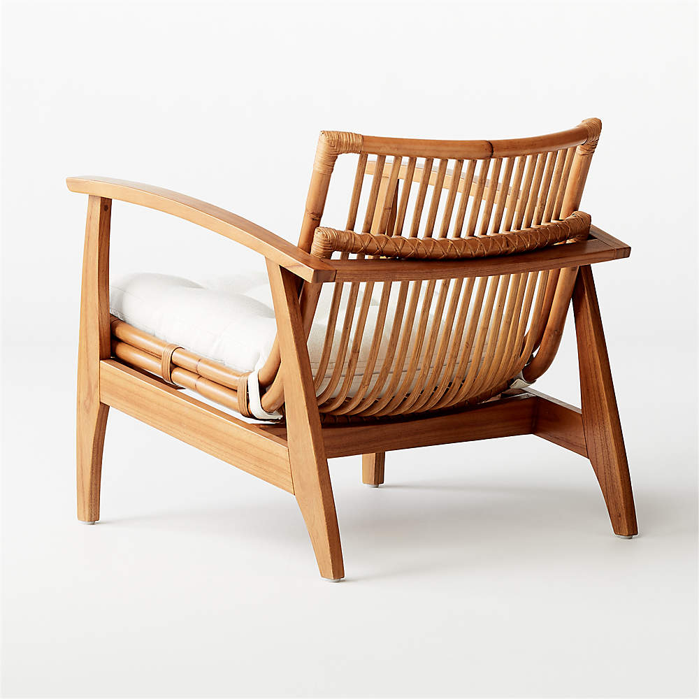 cb2 noelie rattan lounge chair