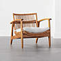 View Noelie Rattan Lounge Chair with White Cushion - image 2 of 9