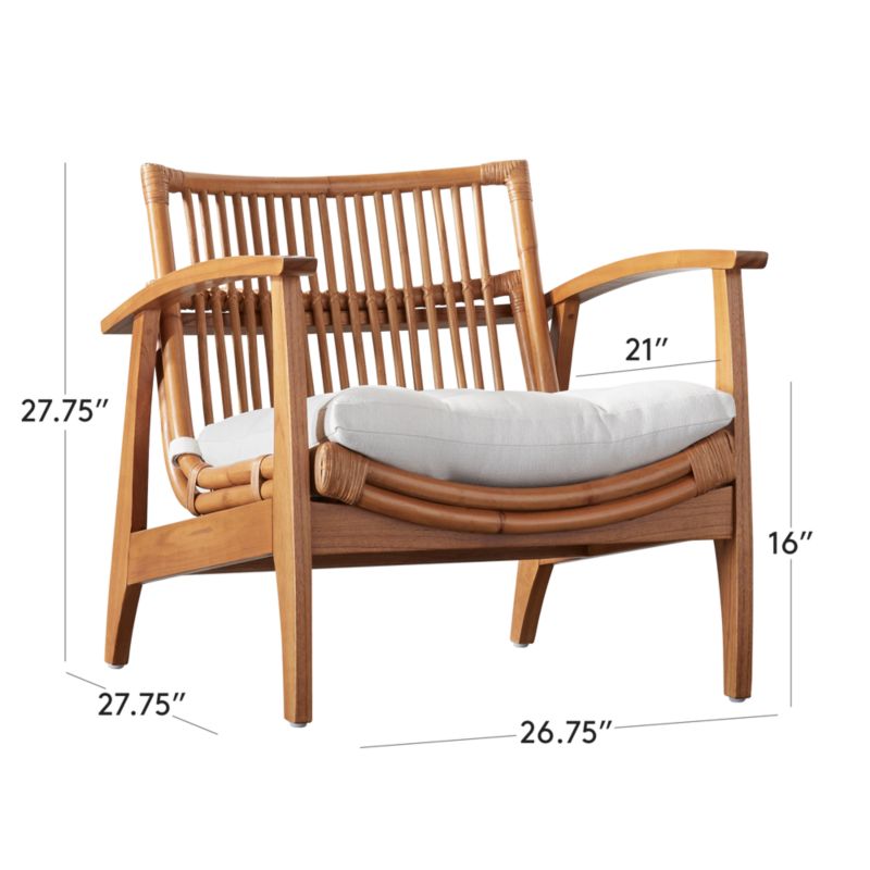 View Noelie Rattan Lounge Chair with White Cushion - image 3 of 14