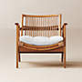 View Noelie Rattan Lounge Chair with White Cushion - image 1 of 10