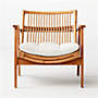 View Noelie Rattan Lounge Chair with White Cushion - image 5 of 9