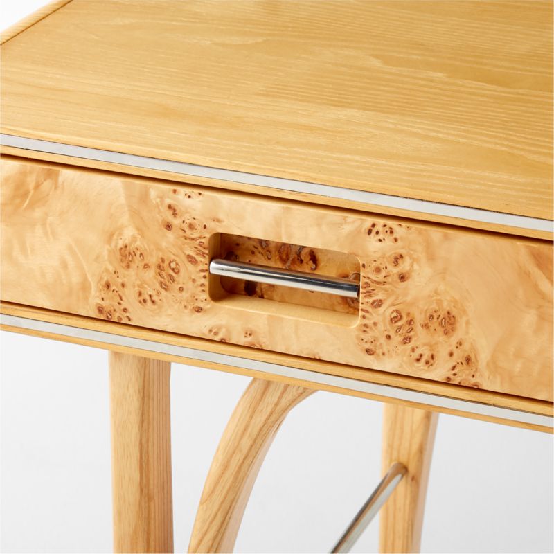 Noemie 3-Drawer Burl Wood Office Desk - image 8 of 9