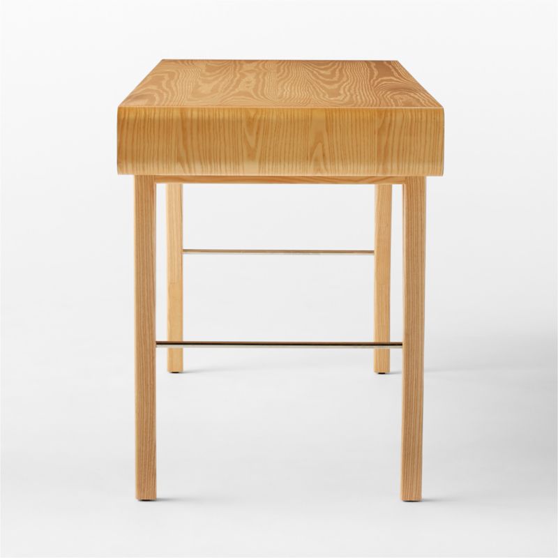 Noemie 3-Drawer Burl Wood Office Desk - image 6 of 9