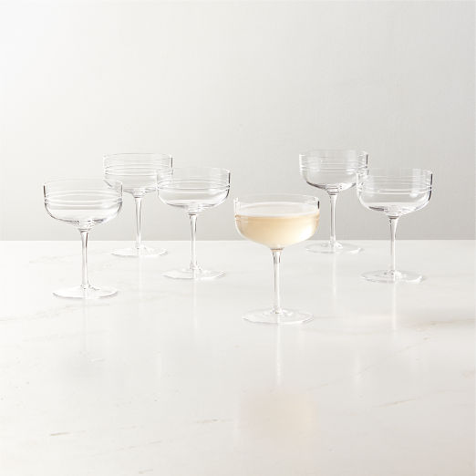 Noemie Etched Coupe Glass Set of 6 by goop