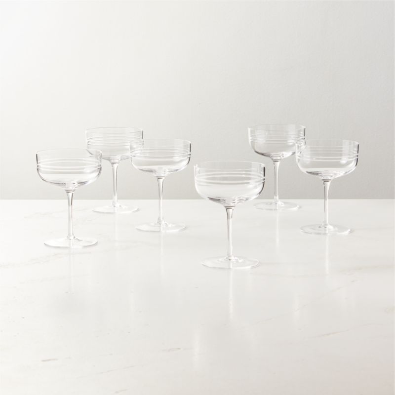 Noemie Etched Coupe Glass Set of 6 by goop - image 1 of 10