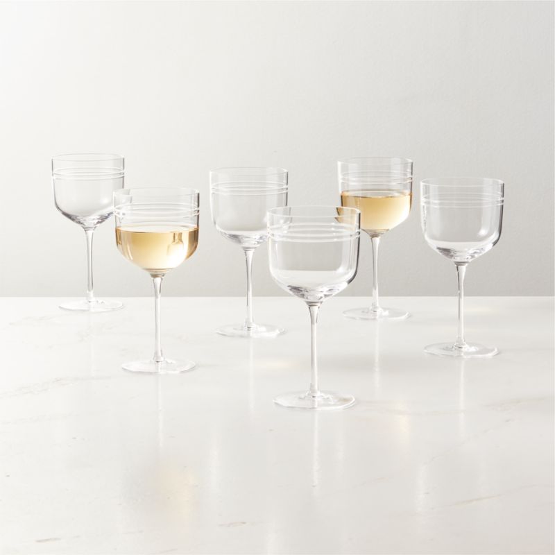 Noemie Etched White Wine Glass Set of 6 by goop - image 0 of 9