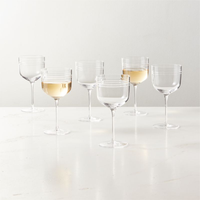 View Noemie Etched White Wine Glass Set of 6 by goop details