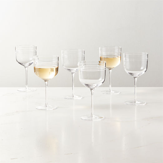 Noemie Etched White Wine Glass Set of 6 by goop