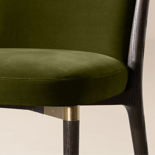 Norrie Forest Green Velvet Armless Dining Chair