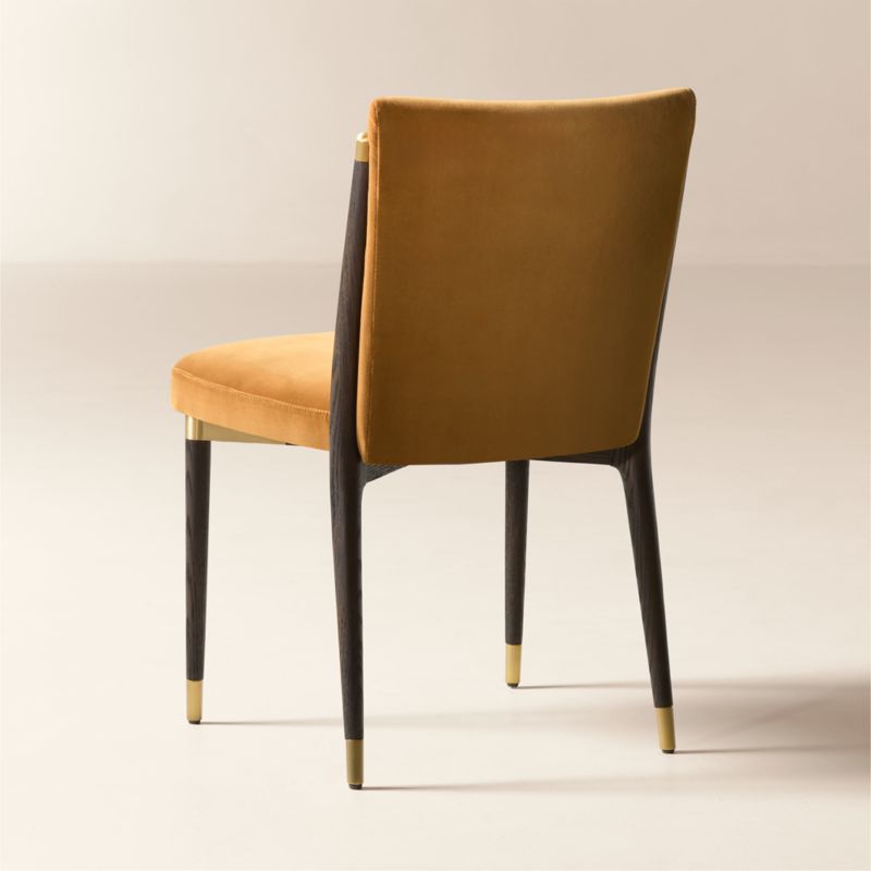 Norrie Smoked Amber Velvet Armless Dining Chair, Set of 4 - image 2 of 5