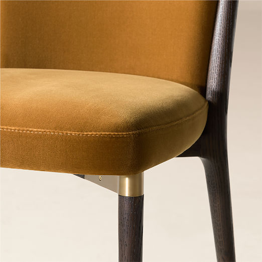 Norrie Smoked Amber Velvet Armless Dining Chair Set of 4