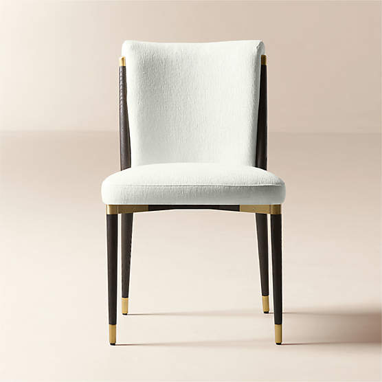 Norrie Snow White Performance Fabric Armless Dining Chair