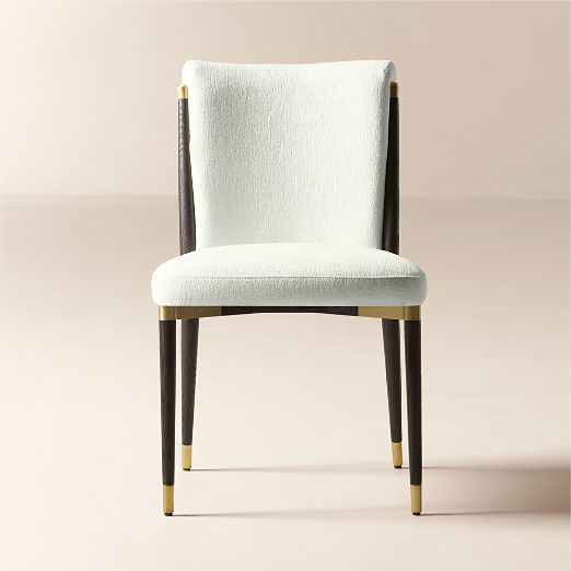 Norrie Snow White Performance Fabric Armless Dining Chair Set of 4