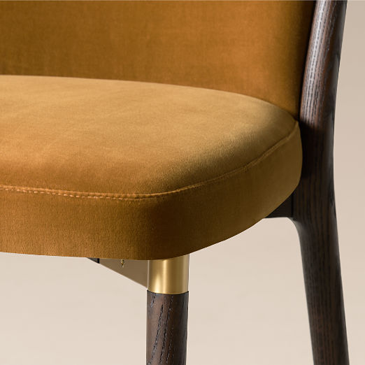 Norrie Smoked Amber Velvet Counter Stool, Set of 2