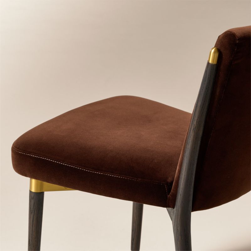 Norrie Dark Brown Velvet Armless Dining Chair - image 5 of 7