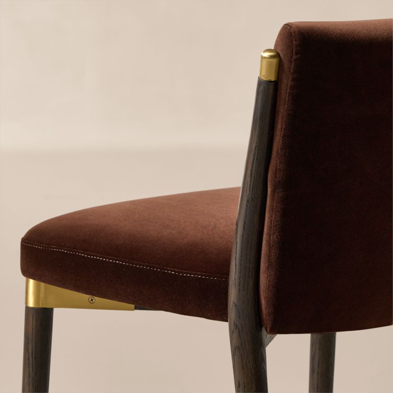 Norrie Dark Brown Velvet Counter Stool - image 4 of 6