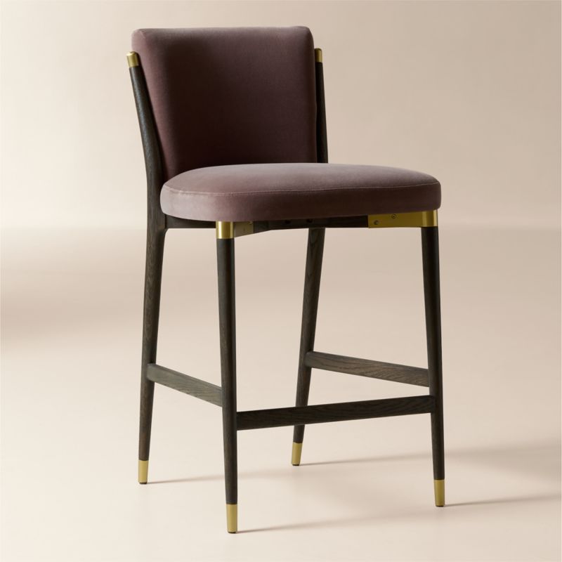 Norrie Dusty Lilac Velvet Counter Stool - image 1 of 6