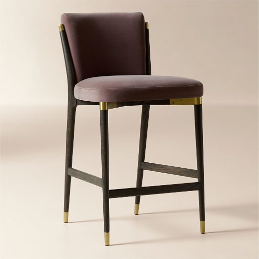 Norrie Dusty Lilac Velvet Counter Stool