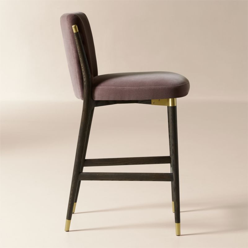 Norrie Dusty Lilac Velvet Counter Stool - image 2 of 6