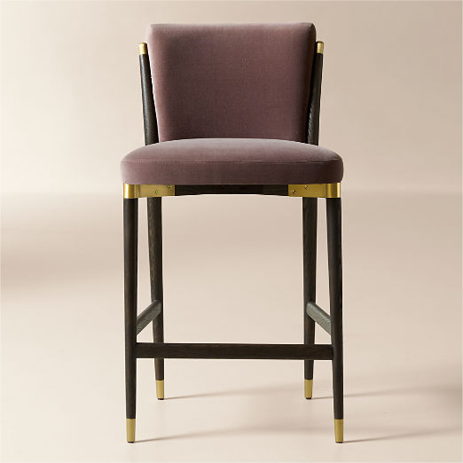 Norrie Dusty Lilac Velvet Counter Stool