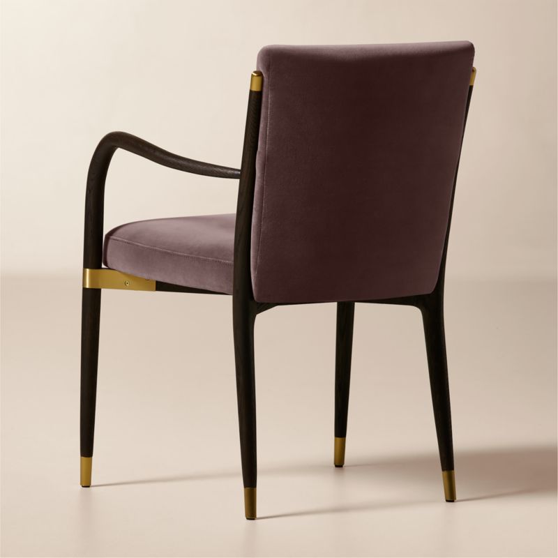 Norrie Dusty Lilac Velvet Dining Armchair - image 4 of 9