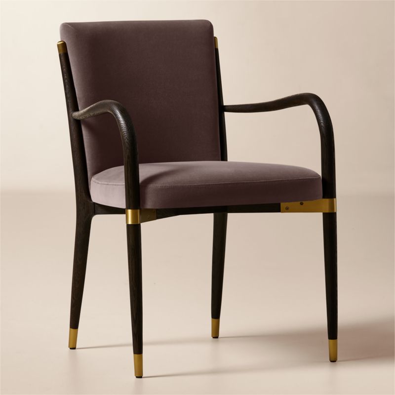 Norrie Dusty Lilac Velvet Dining Armchair - image 2 of 9
