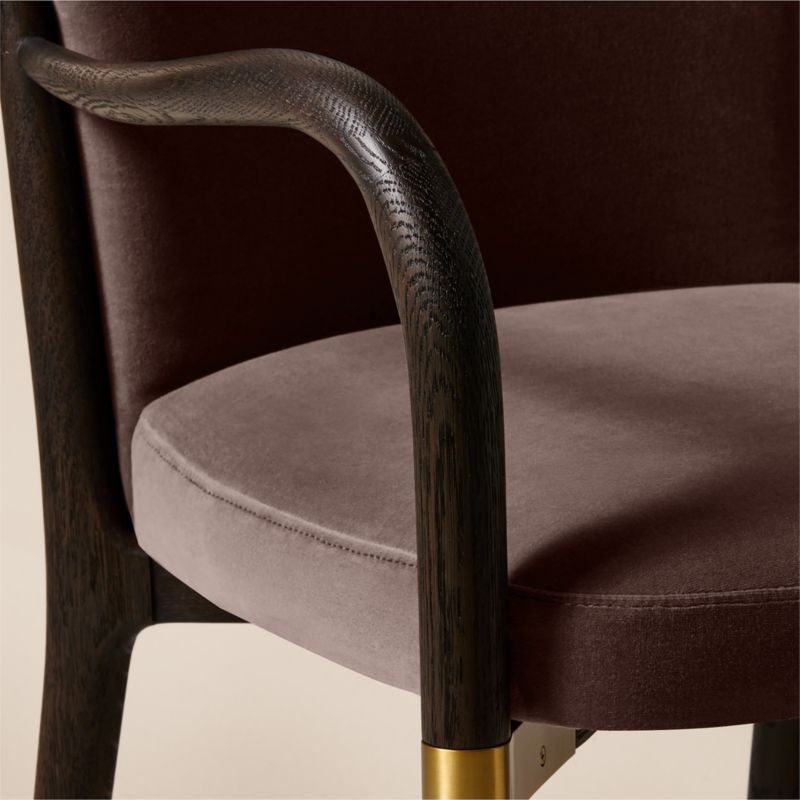 Norrie Dusty Lilac Velvet Dining Armchair - image 5 of 9