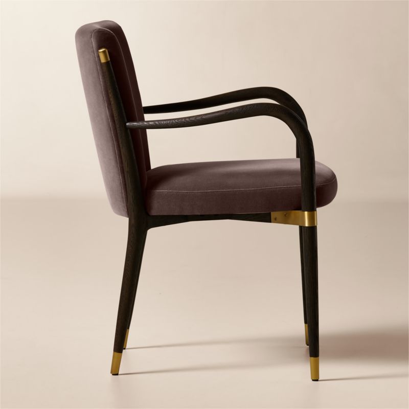 Norrie Dusty Lilac Velvet Dining Armchair - image 3 of 9