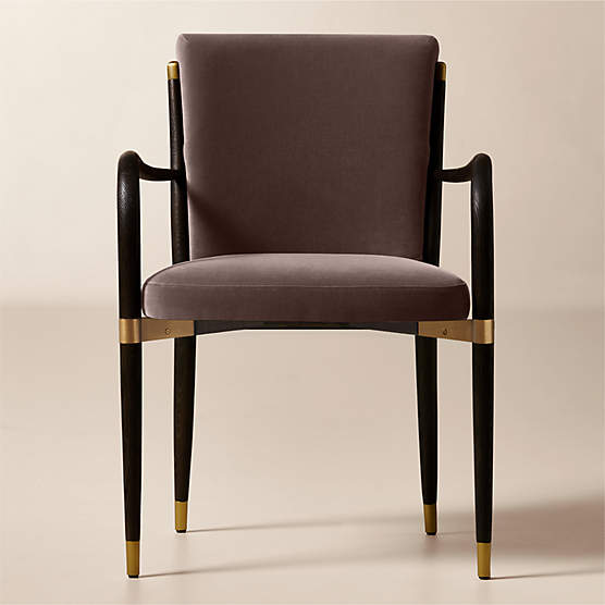 Norrie Dusty Lilac Velvet Dining Armchair