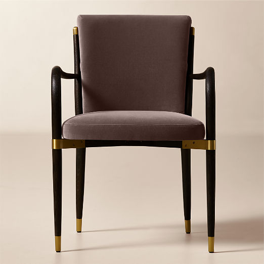 Norrie Dusty Lilac Velvet Dining Armchair