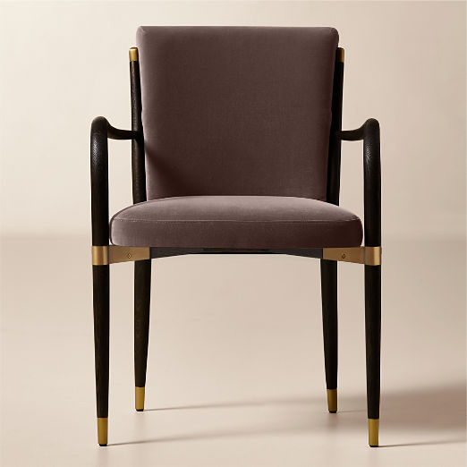 Norrie Dusty Lilac Velvet Dining Armchair