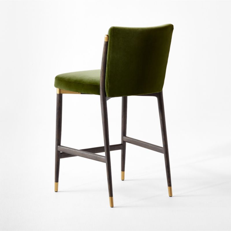 Norrie Forest Green Velvet Dining Counter Stool - image 5 of 7