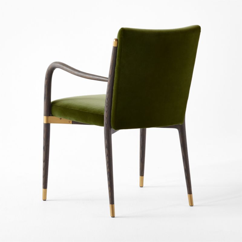 Norrie Forest Green Velvet Dining Armchair - image 11 of 13