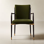 Castell Green Velvet Channel Tufted Dining Chair