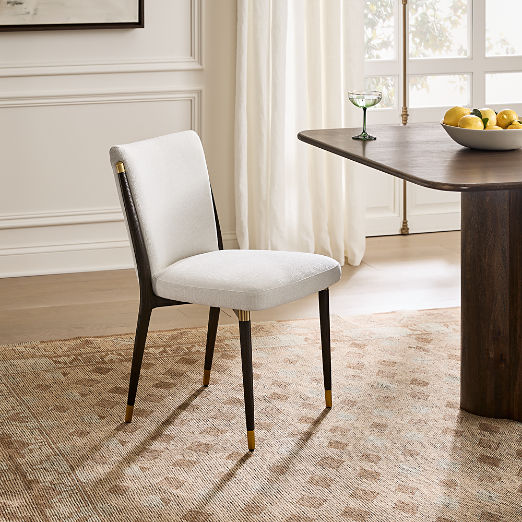 Norrie Snow White Performance Fabric Armless Dining Chair Set of 4