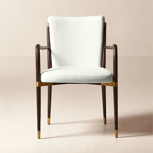 Norrie Snow White Performance Fabric Dining Armchair Set of 4