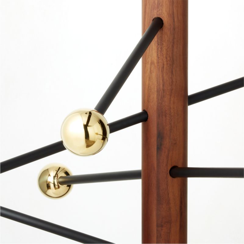 Norte Walnut Wood and Brass Chandelier - image 4 of 8