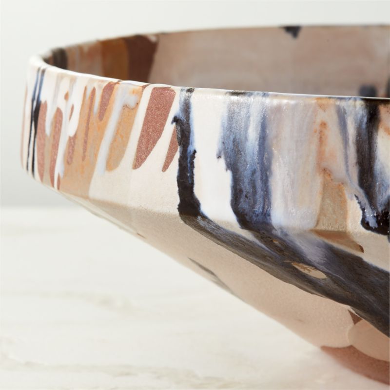 Notus Tan and Black Ceramic Decorative Bowl with Reactive Glaze - image 2 of 10