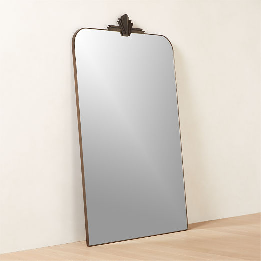 Nouveau Modern Black Iron Full-Length Floor Mirror 48"x78"