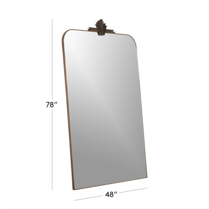 View Nouveau Modern Black Iron Full-Length Floor Mirror 48"x78" - image 2 of 7